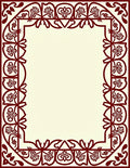 Ornate Crimson Floral Quadrant Rug