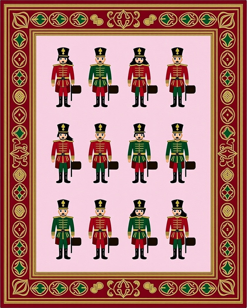 Crimson Green Soldier Collection Frame Rug