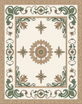 Vintage Floral Medallion Cream Border Rug