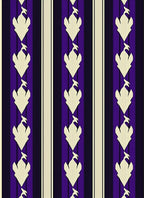 Purple Cream Abstract Feather Stripe Rug