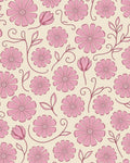 Pink Floral Meadow Swirls Rug