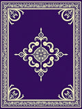 Regal Purple Cream Arabesque Medallion Rug