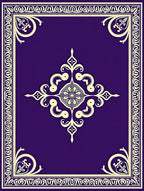 Regal Purple Cream Arabesque Medallion Rug