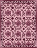 Ornate Crimson Floral Lattice Pink Rug