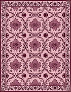 Ornate Crimson Floral Lattice Pink Rug
