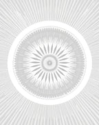 Silver Sunburst Mandala Rug
