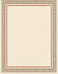 Terra Cotta Cream Geometric Border Rug