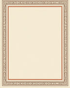 Terra Cotta Cream Geometric Border Rug