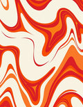 Retro Orange Swirl Marble Rug