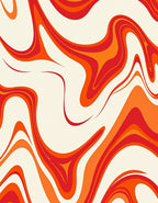 Retro Orange Swirl Marble Rug