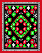 Festive Holiday Snowflakes Geometric Rug