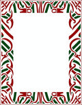 Crimson Green Intertwined Celtic Knot Border Rug