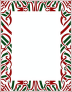 Crimson Green Intertwined Celtic Knot Border Rug