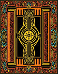 Bold Orange Yellow Black Abstract Symbol Rug