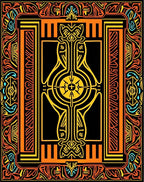 Bold Orange Yellow Black Abstract Symbol Rug
