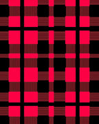 Bold Red Plaid Grid Textile Rug