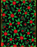 Red Holly Berry Floral Garland Rug