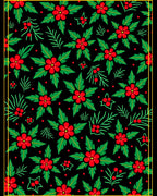 Red Holly Berry Floral Garland Rug