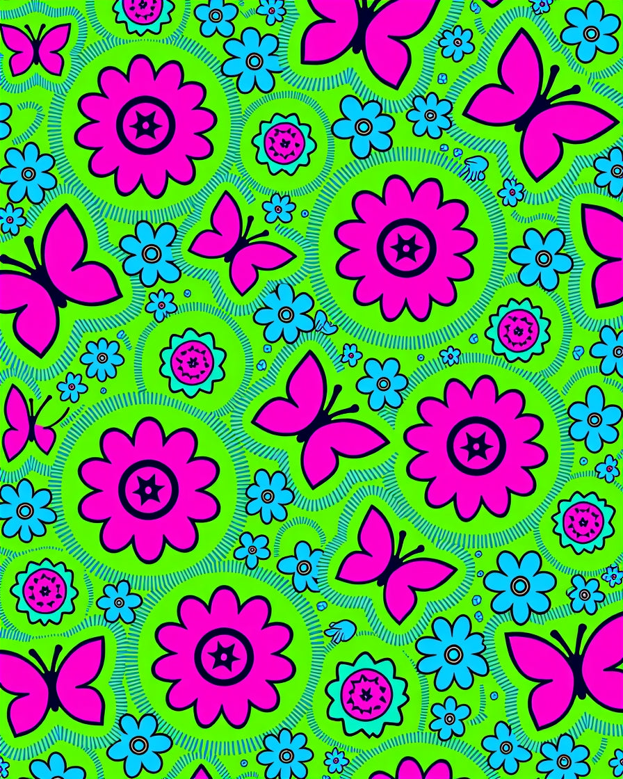 Retro Butterfly Flower Garden Rug