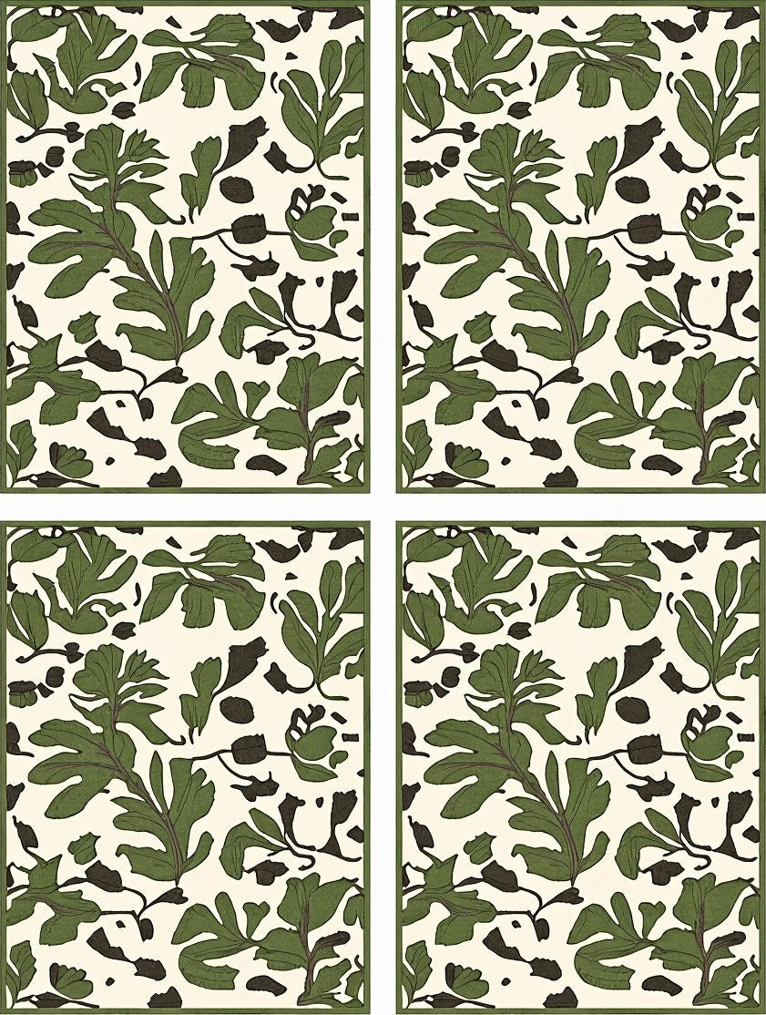Green Leaf Organic Cream Rug