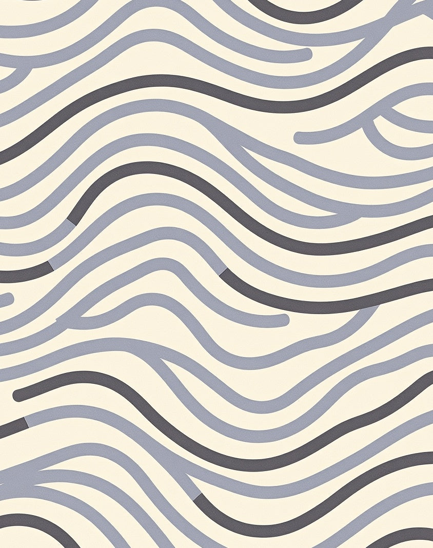 Cool Gray Wavy Lines Rug