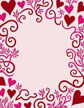Crimson Pink Heart Swirl Arrangement Rug