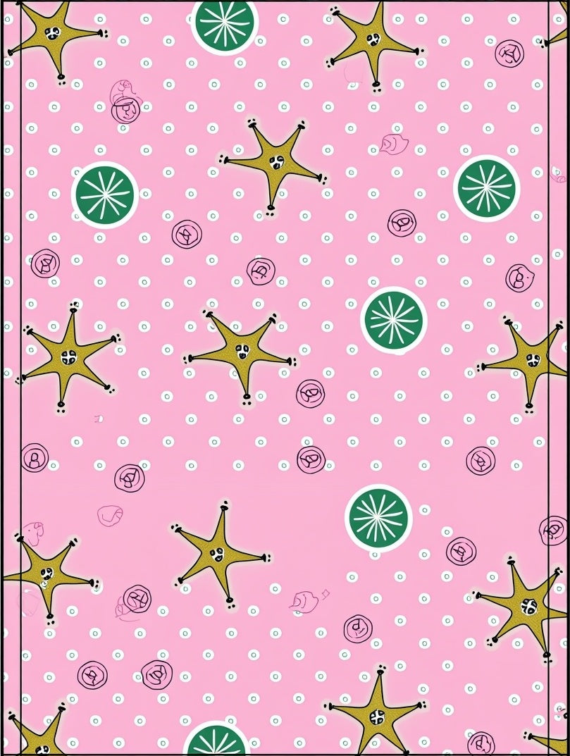 Pink Starburst Whimsical Circles Rug