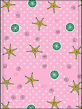 Pink Starburst Whimsical Circles Rug