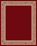 Crimson Geometric Maze Border Rug