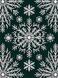 White Snowflake Foliage Emerald Rug
