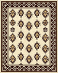 Rich Brown Cream Geometric Diamond Rug