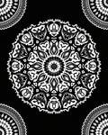 Monochromatic Detailed Floral Mandala Rug