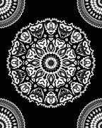 Monochromatic Detailed Floral Mandala Rug