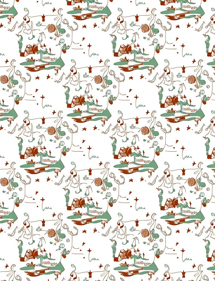 Whimsical Collage Of Figures And Elements Rug