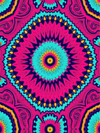 Radiant pink teal medallion mandala Rug