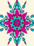 Vibrant Fuchsia Teal Starburst Medallion Rug
