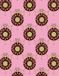 Burgundy Floral Ornament Gold Chain Rug