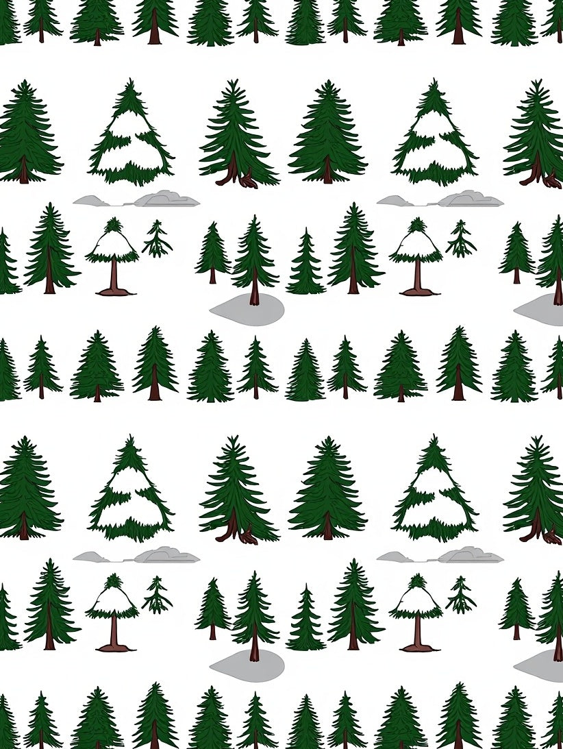 Evergreen Forest Snow Topped Trees Rug