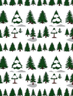 Evergreen Forest Snow Topped Trees Rug