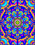 Vibrant Psychedelic Mandala Art Rug