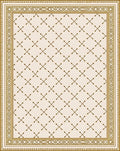Cream Geometric Diamond Border Rug
