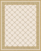 Cream Geometric Diamond Border Rug
