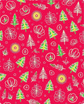 Red Pine Tree Floral Medley Rug