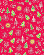Red Pine Tree Floral Medley Rug