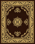 Elegant Gold Brown Arabesque Scroll Rug