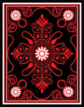 Bold Red Floral Medallion Graphic Rug