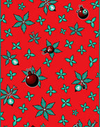 Crimson Christmas Ornament Leaf Scatter Rug