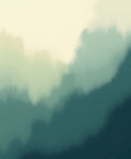 Foggy Forest Green Abstract Wash Rug