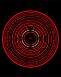 Crimson Concentric Circle Emblem Rug