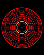 Crimson Concentric Circle Emblem Rug